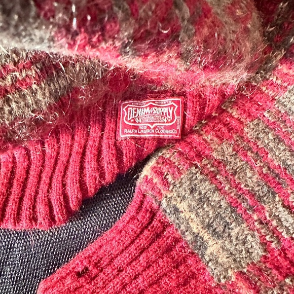 Denim Supply Ralph Lauren Vintage  Shetland Wool Knit Sweater Women’s Size M - Picture 3 of 7